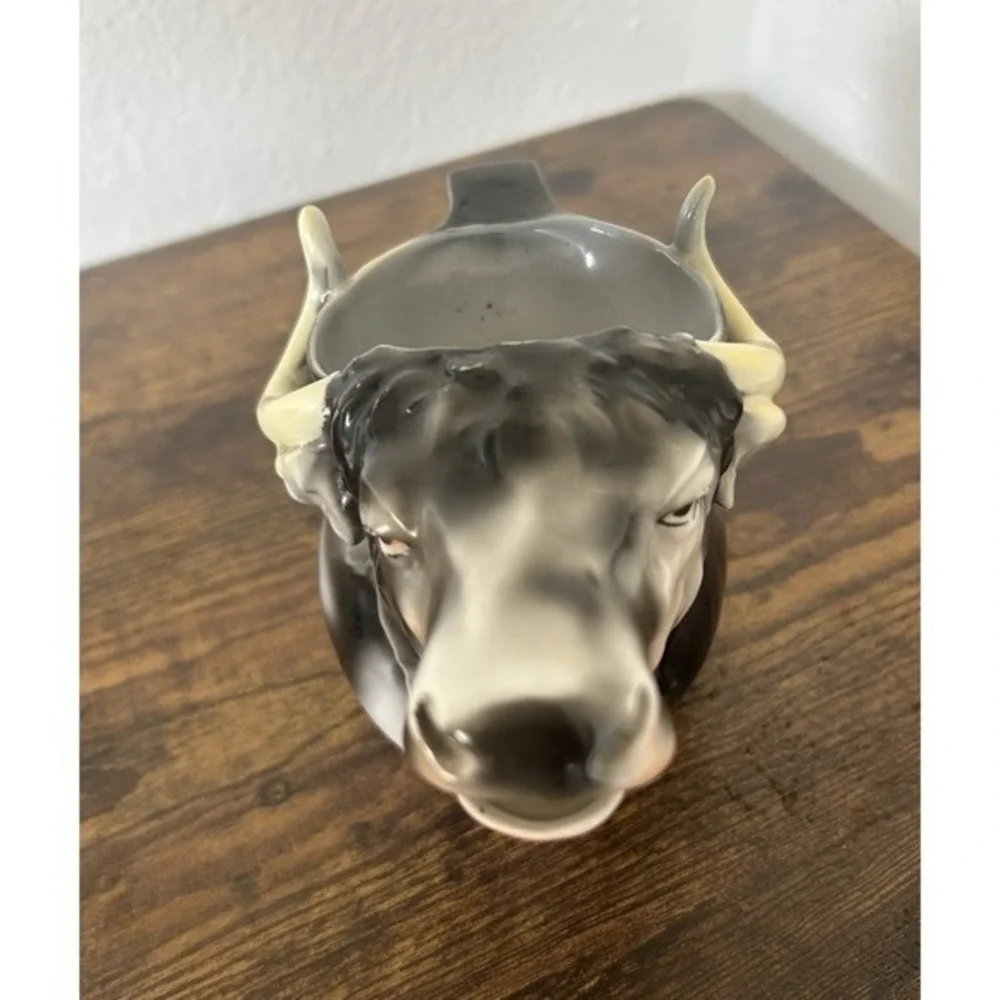 RARE Vintage Royal Bayreuth‎ Creamer Pitcher Water Buffalo Bavaria Stamped